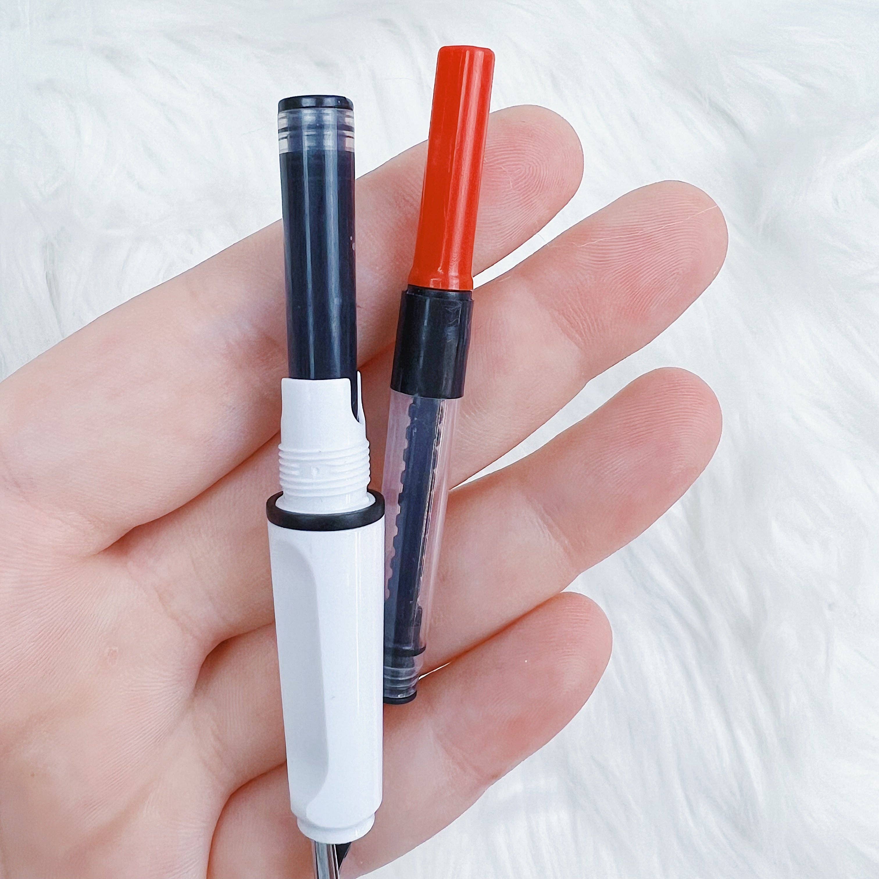 The HoneyBShop - Wholesale Pen - White Fountain Pen | Fine Nib | Black Ink Refill0