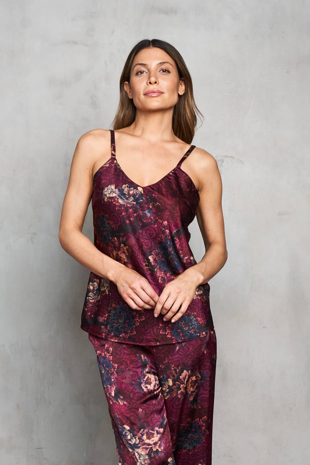 Paparazzi - Vendita all'ingrosso Canotta - Donna - 5744-MAT Canotta Reversibile in Raso da Stampa a Tinta Unita1