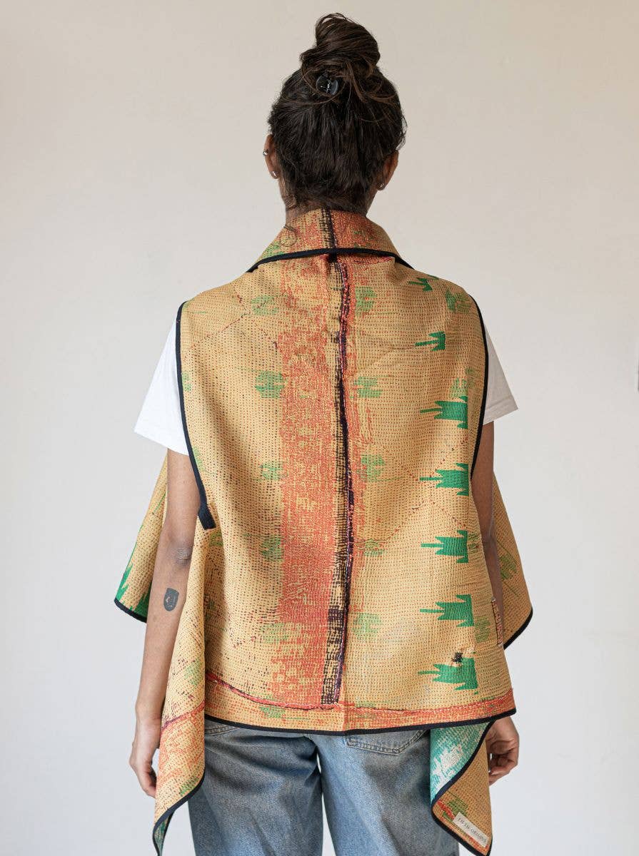 Fifth Origins – wholesale Cape - Dam – kantha vintage cape - morgon skönhet1