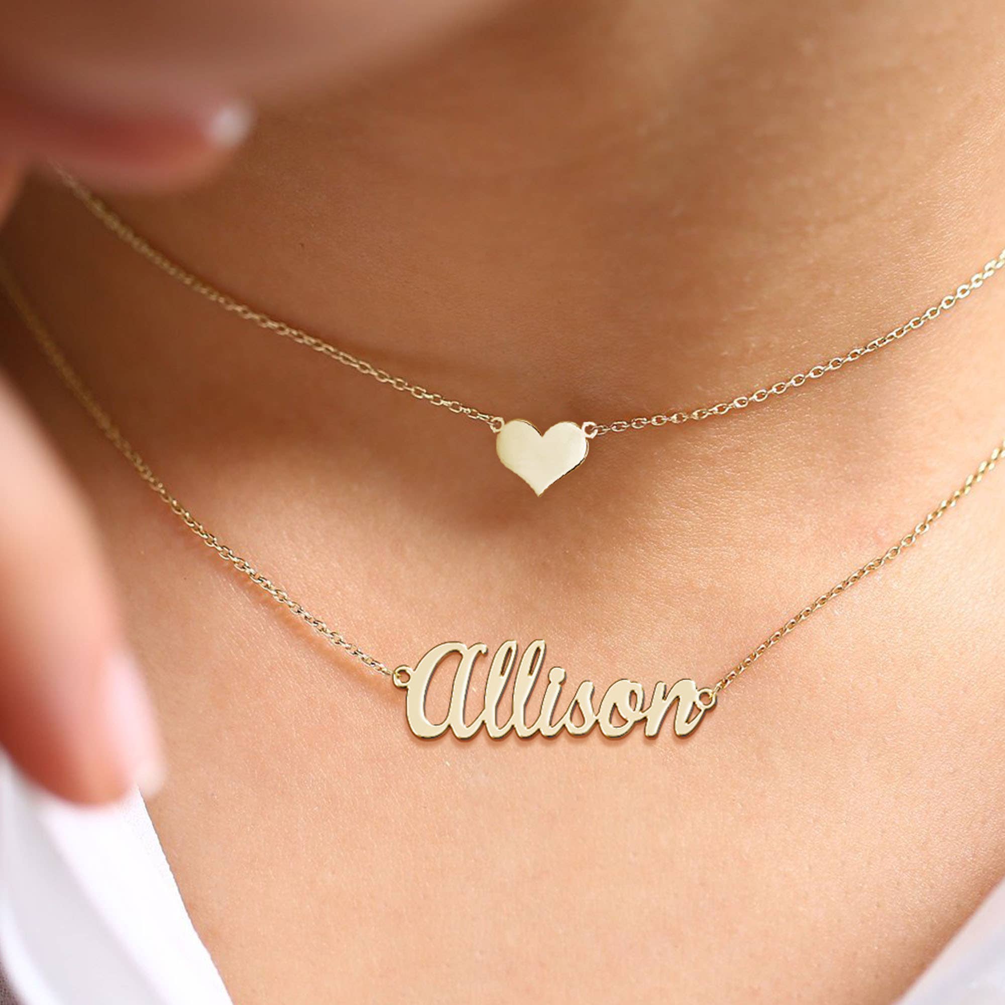 Bornagain Club - Wholesale Pendant/Charm Necklace - Personalized Layer Name Necklace, Custom Heart Necklae1