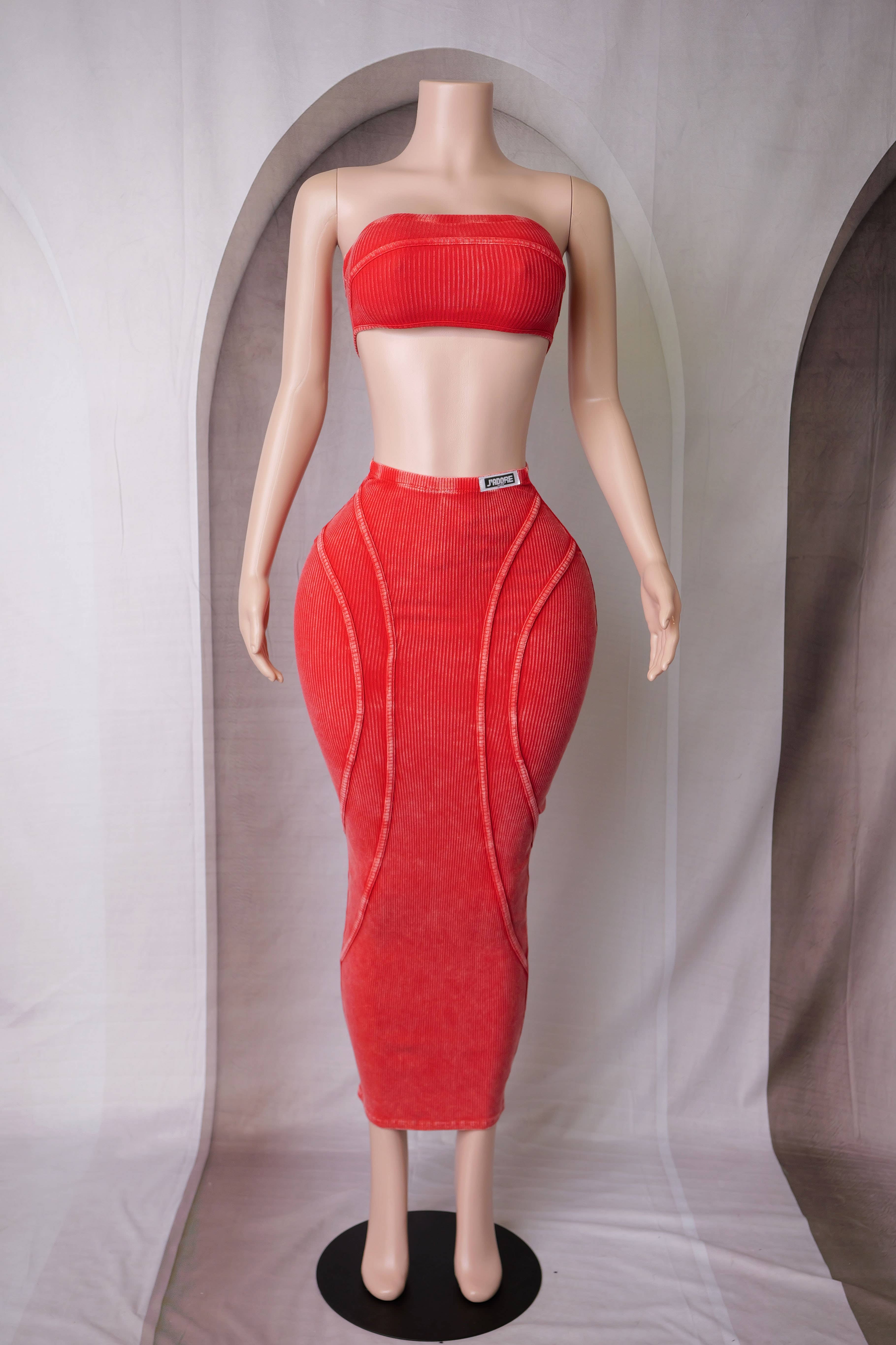 Dalia Studio - Wholesale Dress - Women's - MINERAL WASH BODYCON BANDEAU MAXI DRESS8