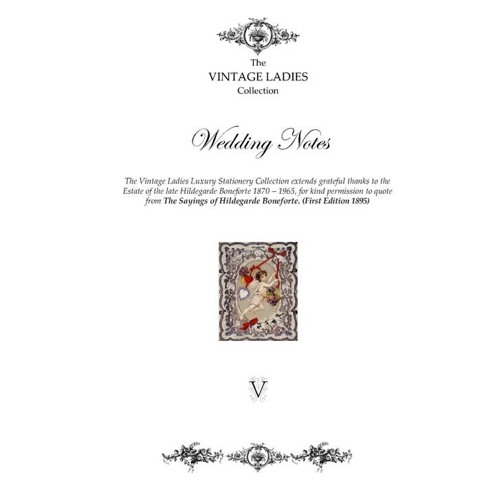 VINTAGE LADIES COLLECTION - Wholesale Notebook - Vintage Ladies Collection: WEDDING NOTEBOOK & PLANNER2