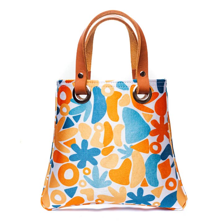 Blue Abstract Mini Tote for wholesale by Aaliyah Makoni