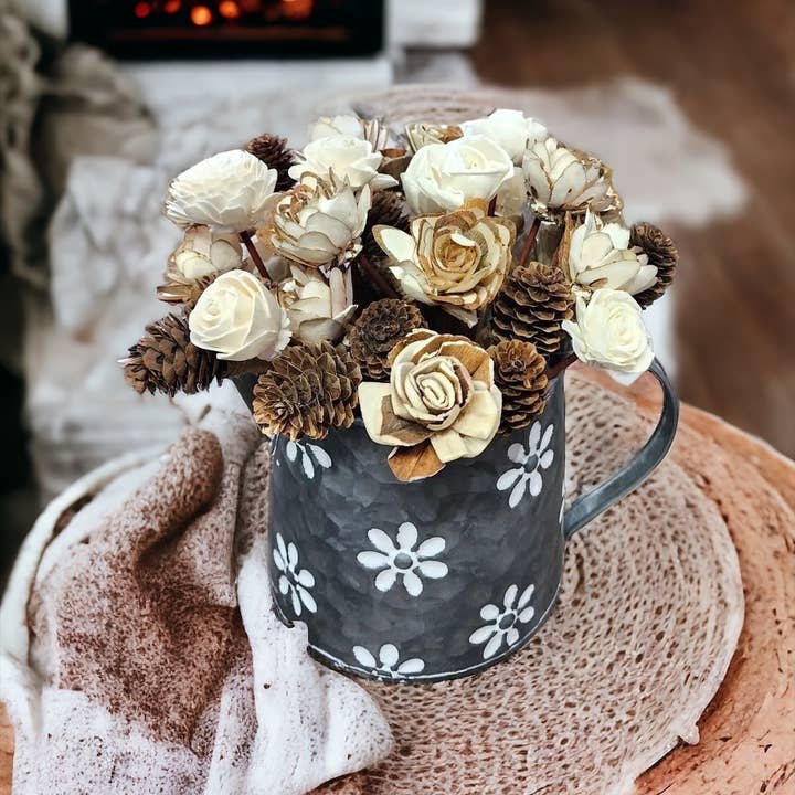 Sunsum Intentional Living - Wholesale Artificial Flowers - Assorted Mini Sola Wood Flower, 9” Rattan Wood Reed Diffuser