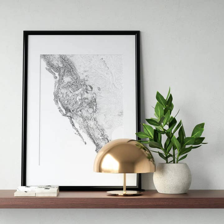 Topografische kaart van Mexico - posterafdruk, canvas, digitale kunst voor wholesale door Nativah Chaya