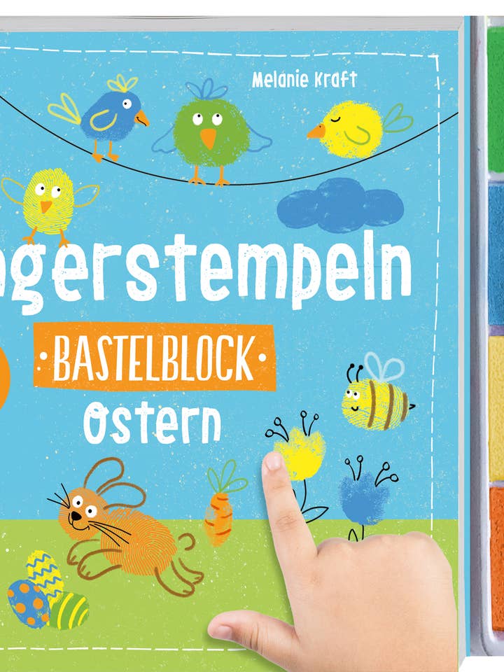 Fingerstempeln. Bastelblock Ostern für den Großhandel von frechverlag TOPP & BusseSeewald