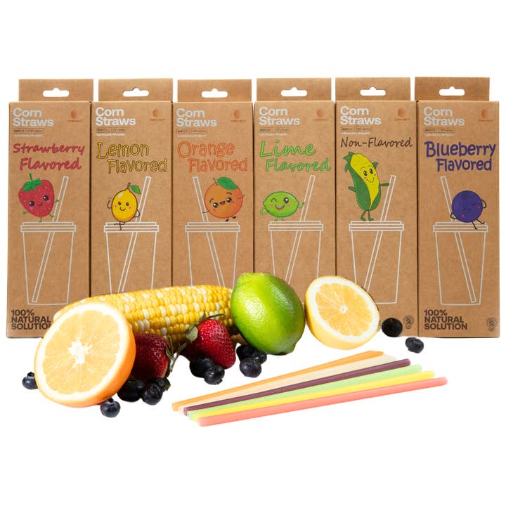 Corn Next - Wholesale Drinking Straw - Corn Next Straws Flavor Mix Pack 7.75" - 6mm