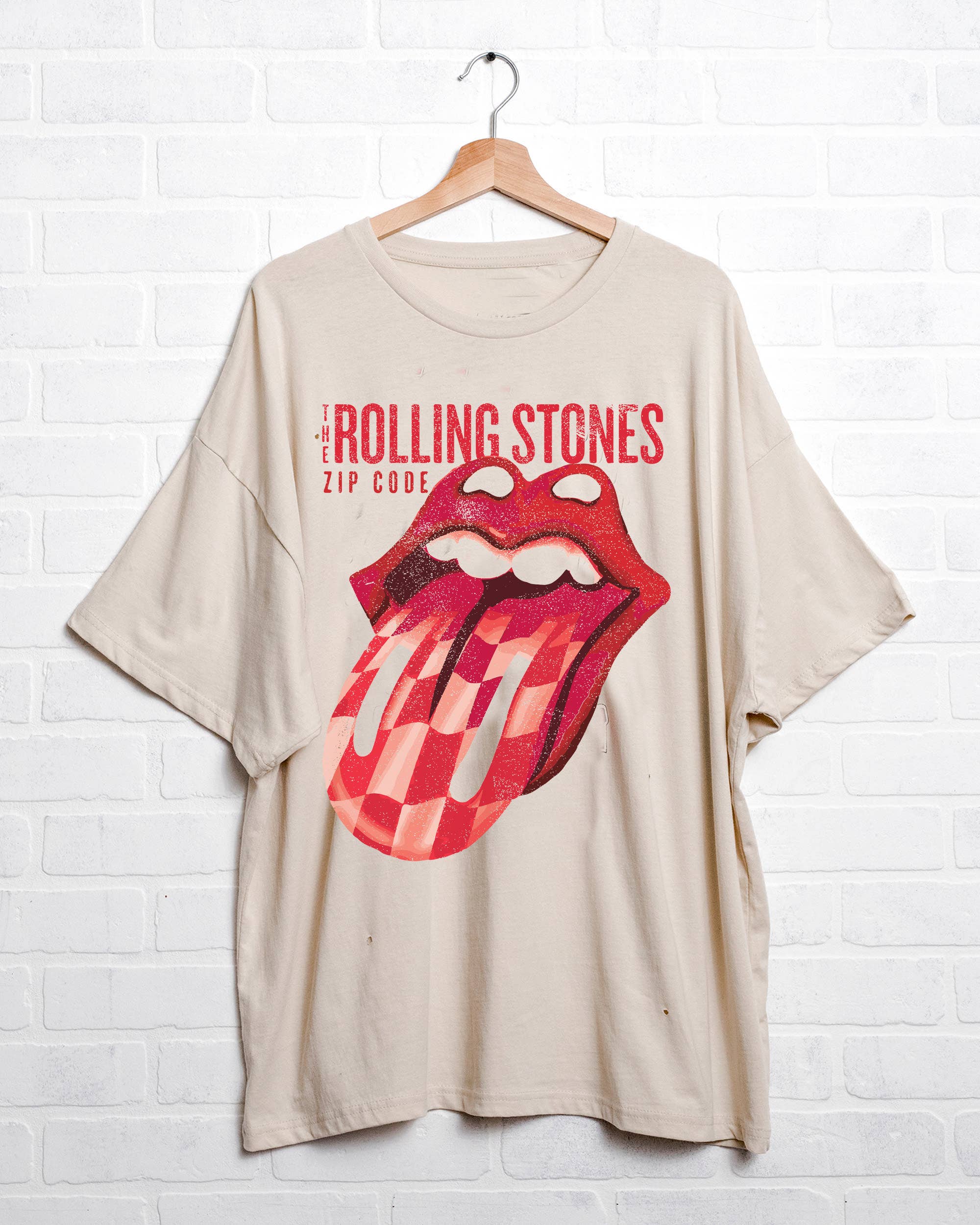 LivyLu - Wholesale T-Shirt (Graphic) - Unisex - Rolling Stones Zip Code Off White One Size Graphic Tee4