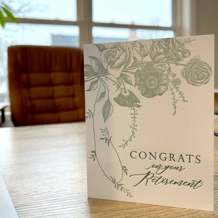Rust Belt Love Paperie - Vendita all'ingrosso Biglietto di congratulazioni - Biglietto di auguri con scritta «Congrats on Your Retirement»2