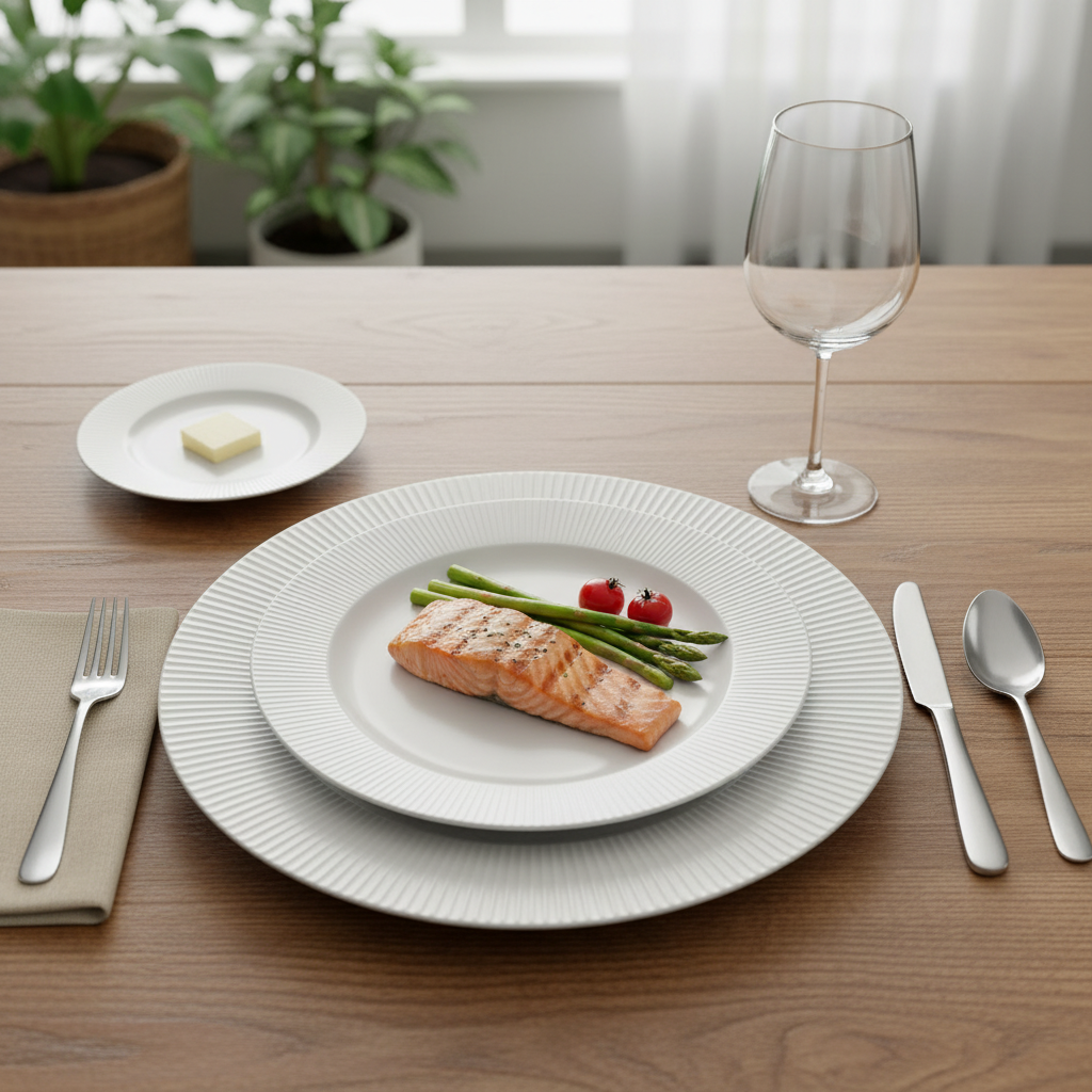 Kadra Kitchenware - Wholesale Charger Plate - Vikko - Melody, Ribbed Glass Charger, Pearl, 13"1