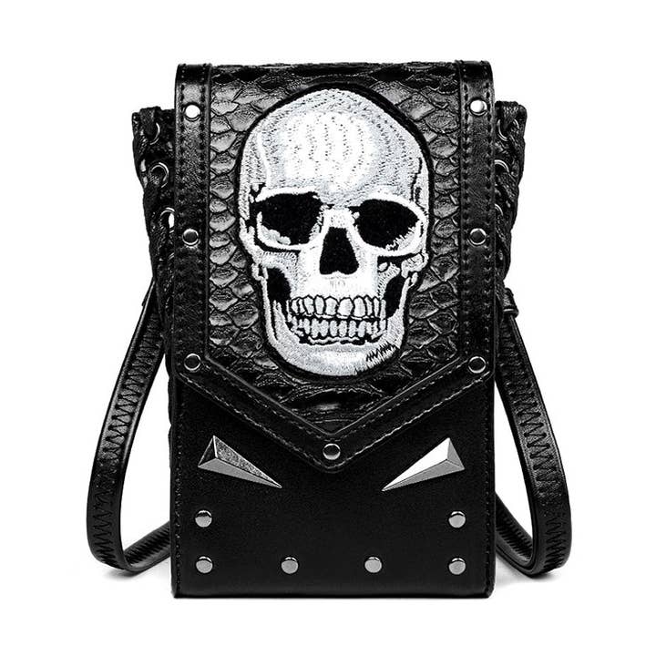 Skull Embroidered Fashion Punk Style Bag for wholesale by Tourtiwi