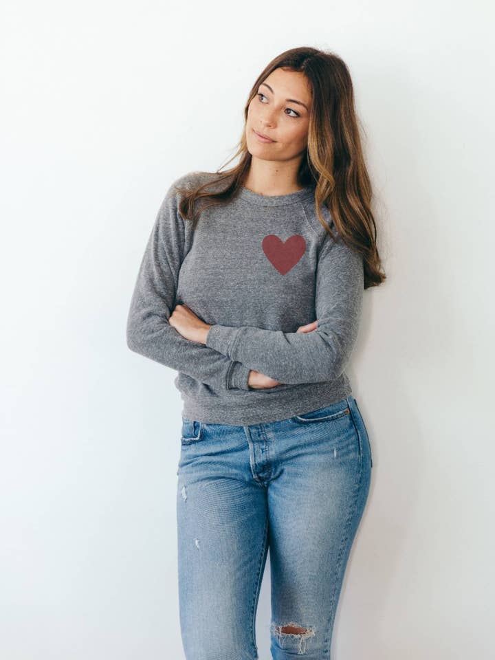 Have a Heart "Pocket" Print Sweater for wholesale by Joseph + Sue