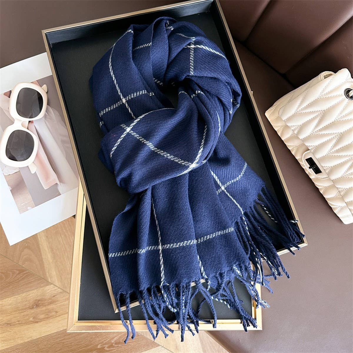 NINEXIS - Wholesale Scarf - Women's - CWASC03356_KOREAN PLAID CASHMERE FEEL UNISEX WINTER SCARF5