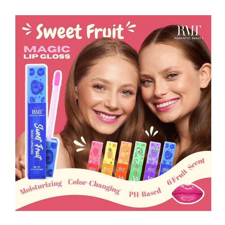 PINEAPPLE Beauty – wholesale Lip-gloss – Romantic Beauty L7221 Sweet Fruit Magic Lip Gloss - 24pc