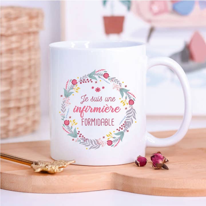 White mug I am a great nurse for wholesale by Ourson Câlin