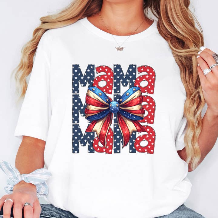Camiseta Gráfica de Mamá para el 4 de Julio para venta al por mayor de Happy Mail Wholesale