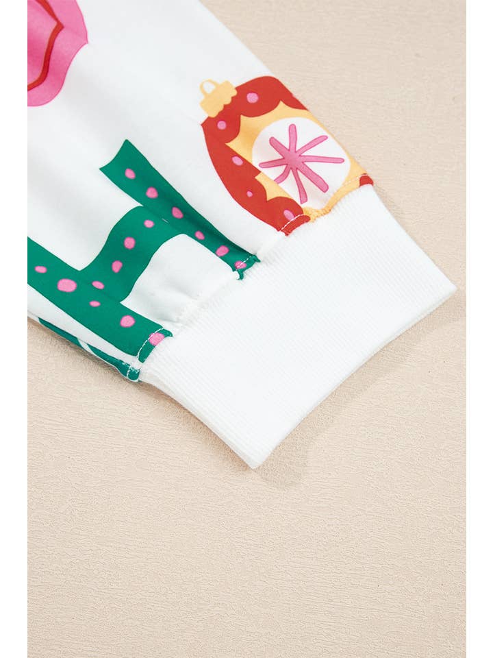 Bianco Completo da salotto taglie forti natalizio Ho Ho Ho con top e pantaloncini in vendita all'ingrosso su Faire6