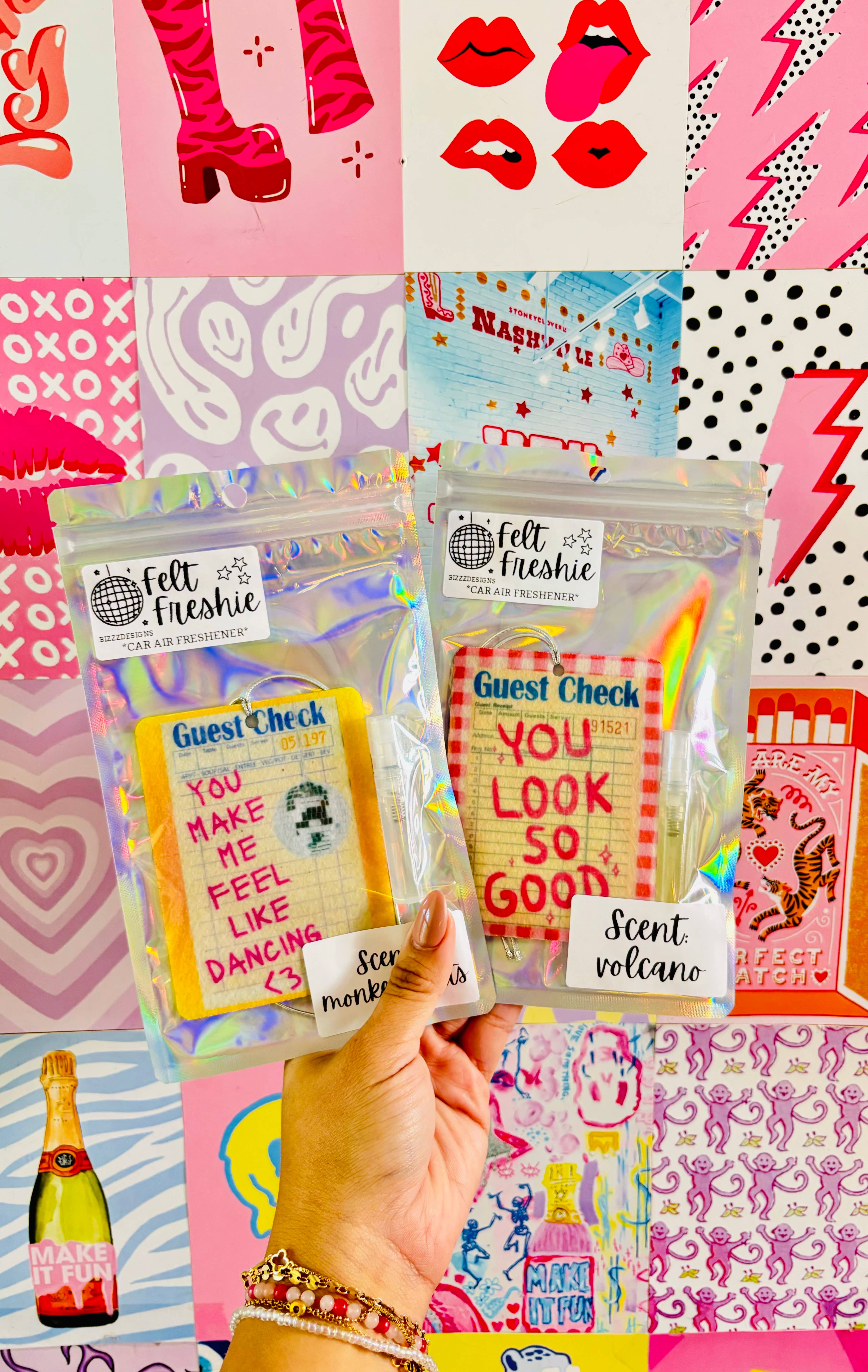 Bizzz Designs – wholesale Car Freshener - Women’s – Bow Coquette Themed Felt Freshies (10-Pack) – Luxe Car 6