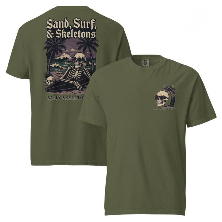 Salty Skeleton Co. - Wholesale T-Shirt (Graphic) - Unisex - Sand, Surf, & Skeletons t-shirt9
