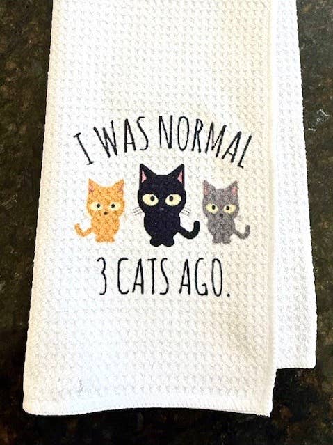 (Jag var normal för 3 katter sedan kökshandduk (3-pack) för wholesale av Jana's Flannels