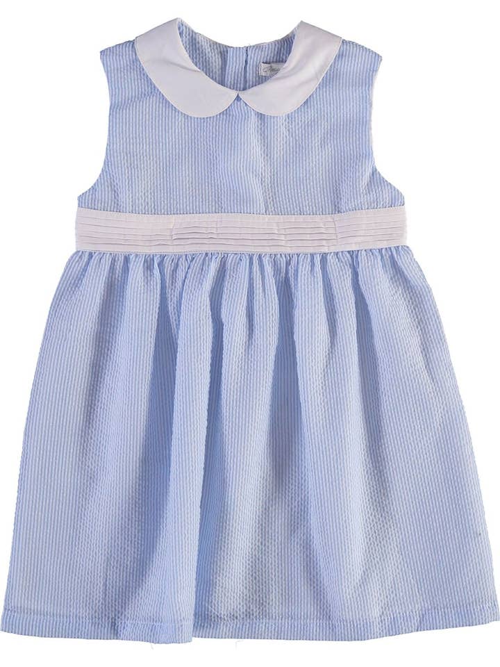 Monogram Seersucker Yoke Toddler & Youth Sleeveless Girl Dress for wholesale by Julius Berger & Carriage Boutique