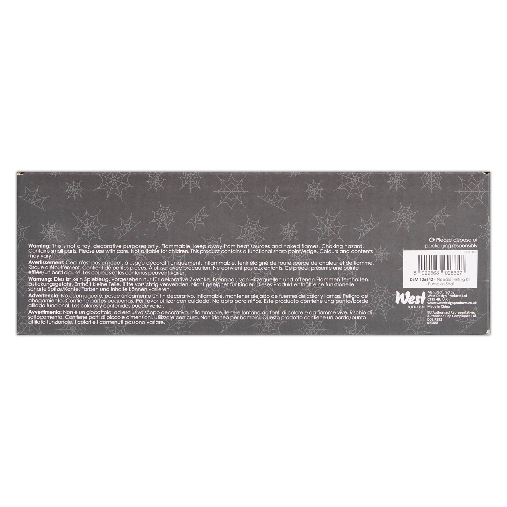 West Design Products - Wholesale Craft Sewing Kit - Simply Make Needle Felting Kit Halloween, Pumpkin Snail3