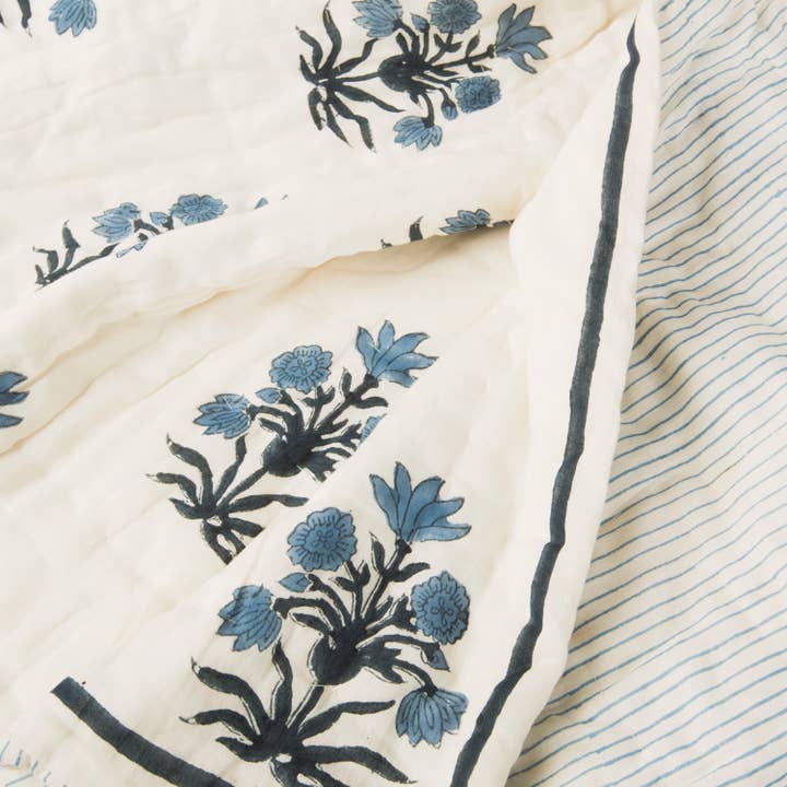 Mela Artisans - Wholesale Throw Blanket - Azure Cotton Handcrafted Throw
