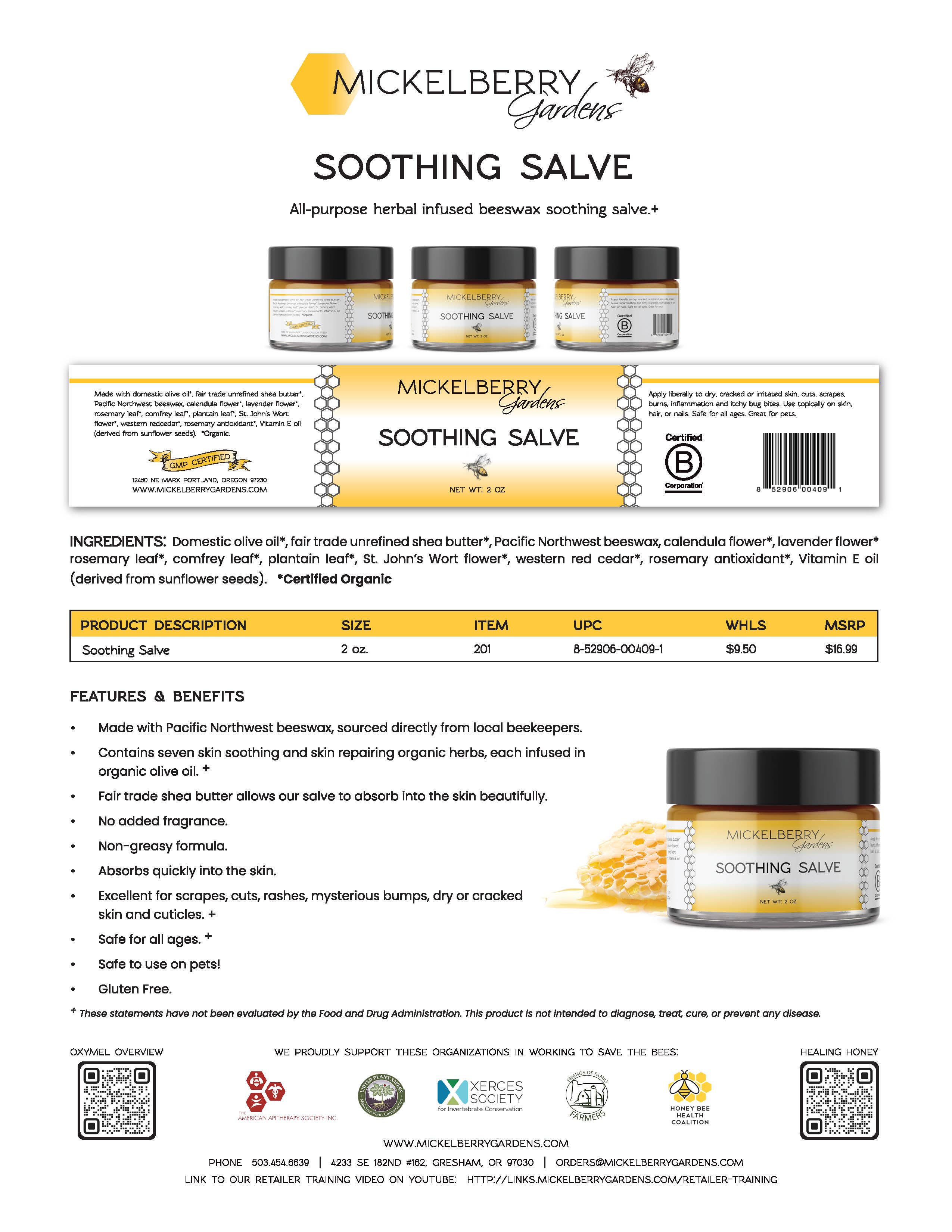 Mickelberry Gardens - Wholesale Healing Salve/Balm/Cream - Soothing Salve — fragrance free and gentle for all ages3