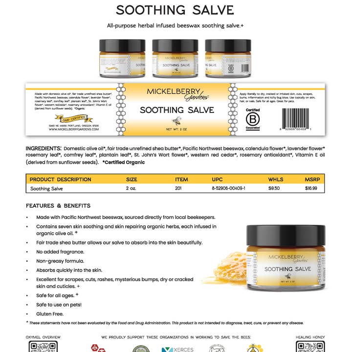 Mickelberry Gardens - Wholesale Healing Salve/Balm/Cream - Soothing Salve — fragrance free and gentle for all ages3