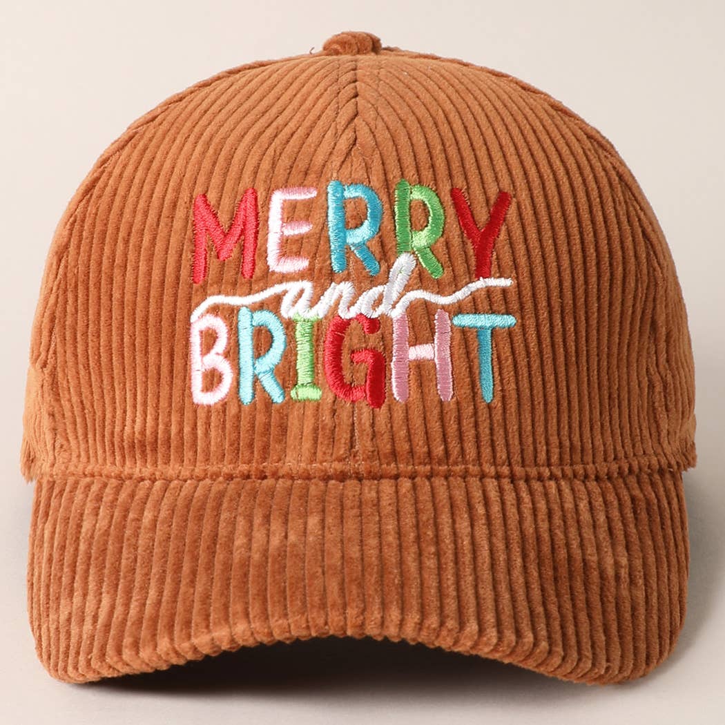 Fashion City - Wholesale Baseball Cap - Women's - MERRY BRIGHT Embroidery Corduroy Cap3
