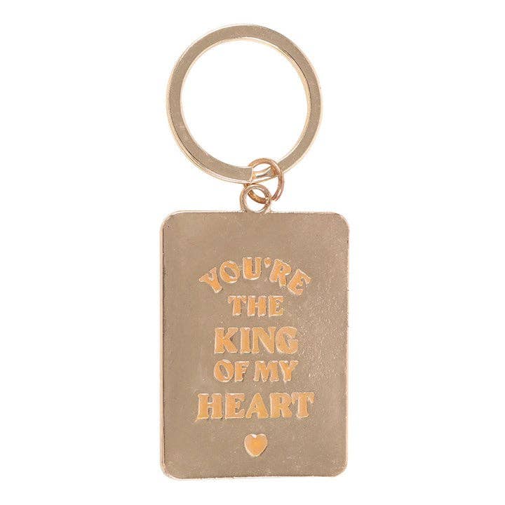 Something Different Wholesale - Wholesale Keychain - Unisex - King of My Heart Playing Card Father's Day Keyring