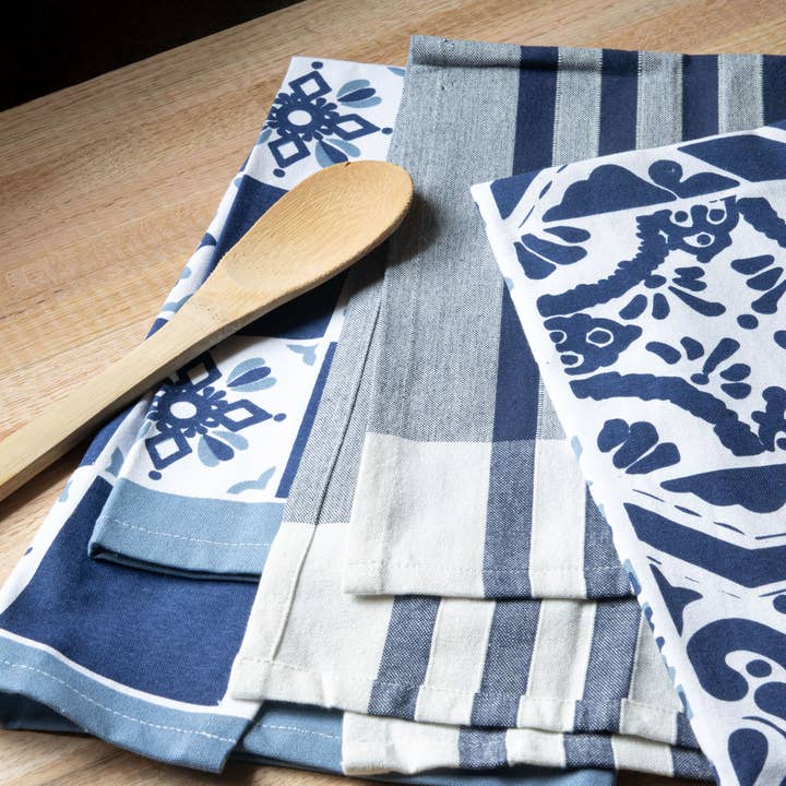 Foreside Home & Garden - Wholesale Tea Towel - Set 3 Zocalo Tea Towels