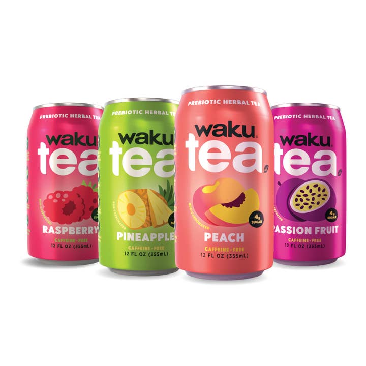 Waku Prebiotic Herbal Tea Variety Pack- CANS for wholesale by Waku