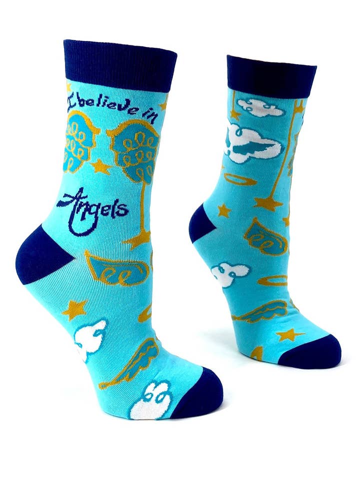 I Believe In Angels Women's Crew Socks for wholesale by Fabdaz