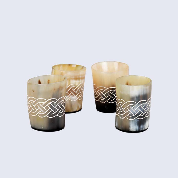 Horn Whiskey Shot Glasses Pack (4,8 & 12), Tribal Chevron for wholesale by Muqeem & Brothers