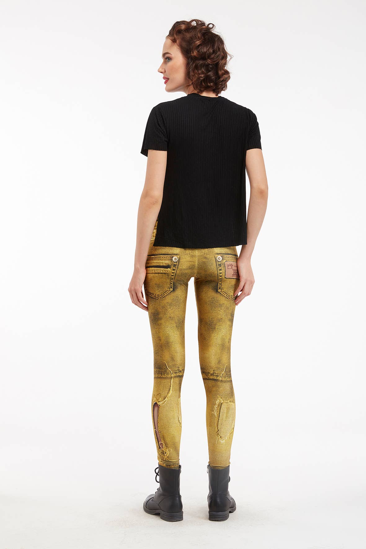IPNG Design - Vente Legging tendance – femme - Legging à imprimé jean déchiré - Basique12