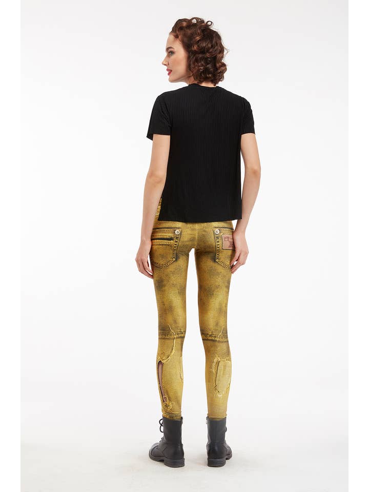 IPNG Design - Vente Legging tendance – femme - Legging à imprimé jean déchiré - Basique12