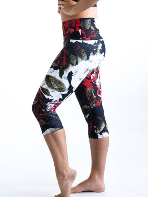 Black Floral Capris for wholesale by Colorado Threads