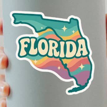 Retro State of Florida Sticker for wholesale by Kase Wear