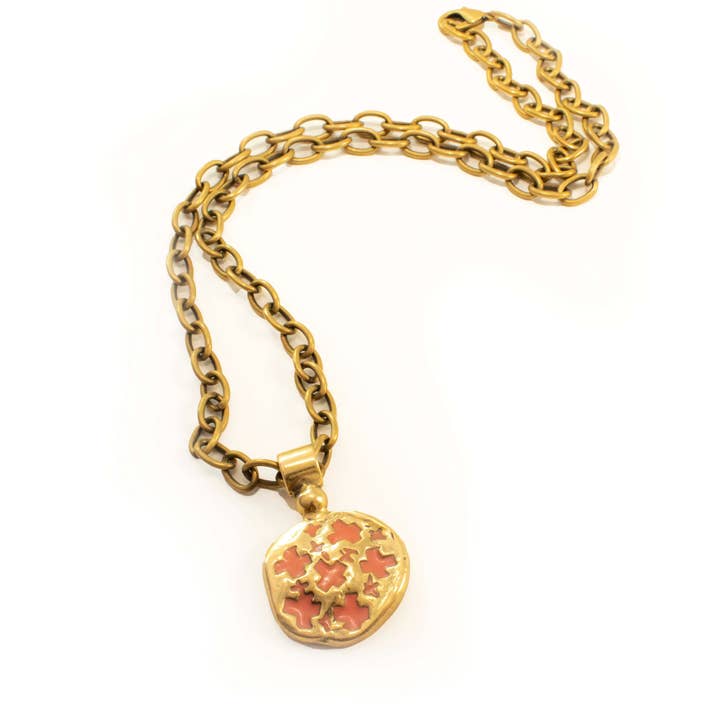 Brass XOXO Pendant for wholesale by Rebecca Nadler Designs