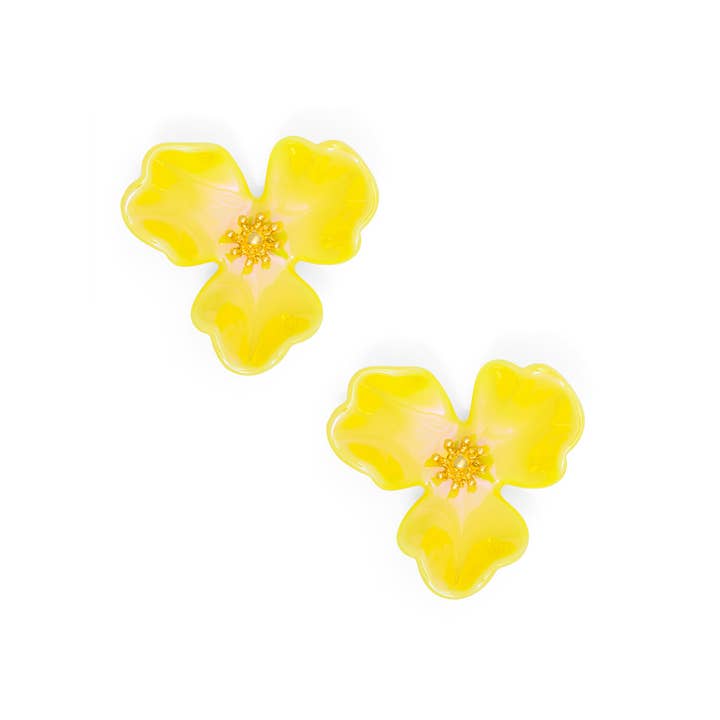 ZENZII Jewelry – wholesale Stud/post earrings – Iridescent Resin 3-Petal Stud Earring