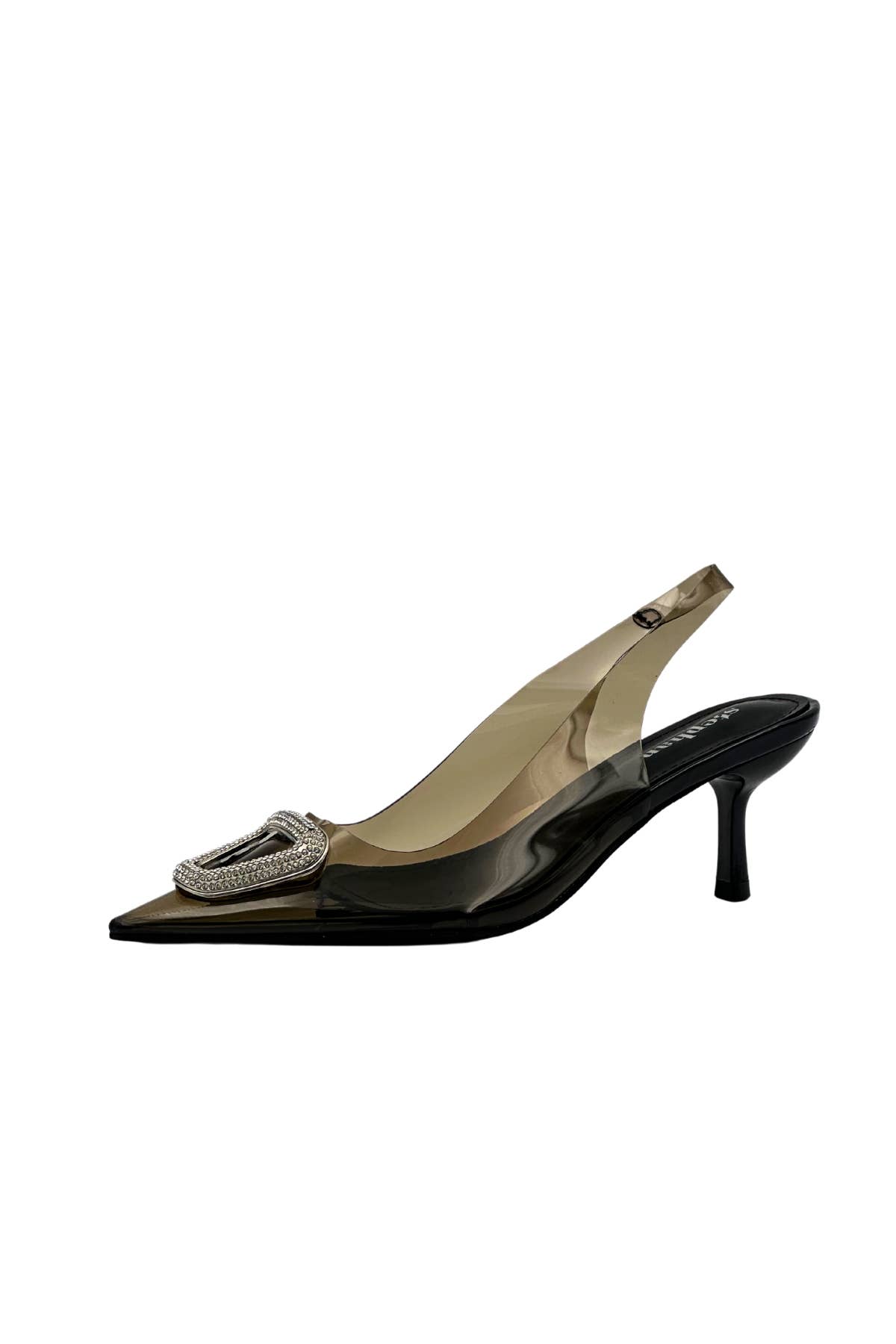 Stephan Paris - Wholesale Low Heels - Women's - Heeled mules with rhinestone-embellished toe P-14064