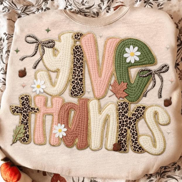 Agradece gráfico de ropa con falso bordado para venta al por mayor de Kindred Flame Outfitters