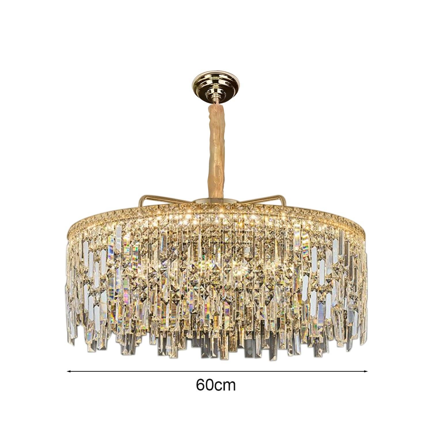 Ledsone - Vente Lustre/Suspension - Lustre moderne en cristal doré à plafond - modèle 480410