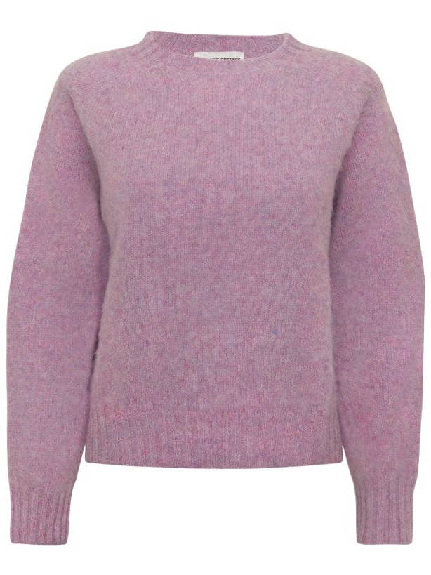 Leslie Brushed Wool Sweater Heather Pink for wholesale by Genevieve Sweeney