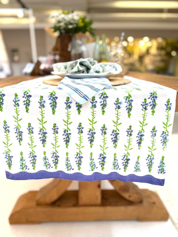 Table Runner - Bluebonnets for wholesale by Mended