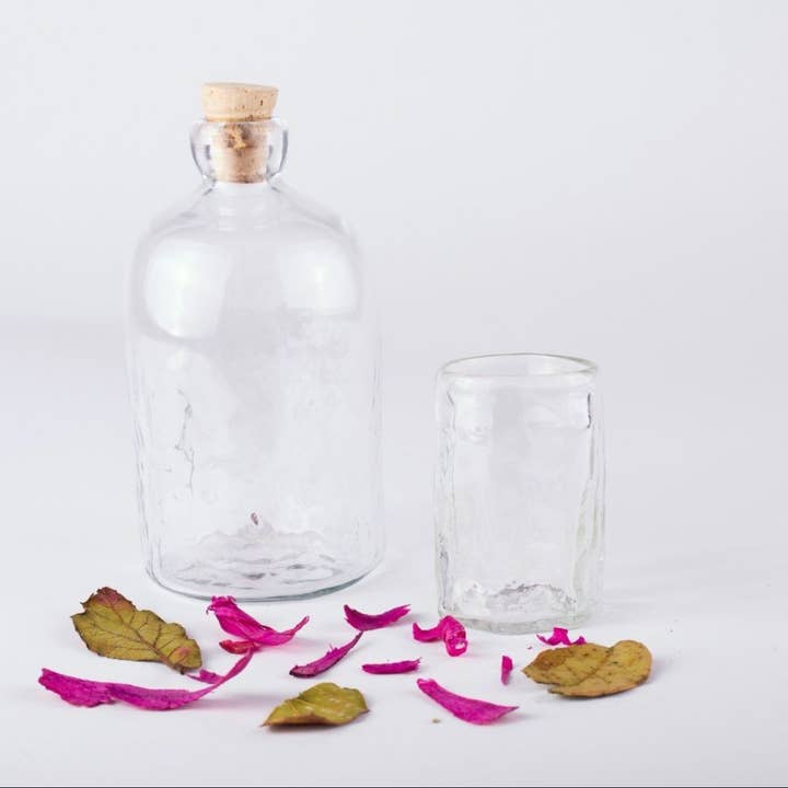 Sprout Enterprise - Wholesale Drinking Glass/Cup - Xaquixe Handblown Glass - Large - Set of 6 in Assorted Colors, Fuchsia or Clear