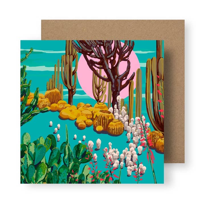 Cactus Garden Series No.1 Greeting Card for wholesale by Rosie Reiter