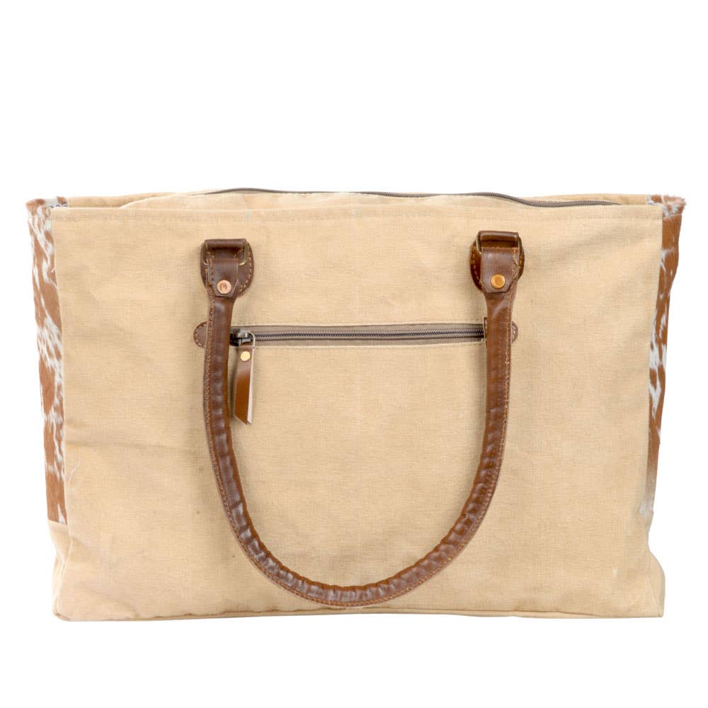 Clea Ray Canvas Bags & Clothing - Wholesale Tote Bag - Women's - Boulangerie Tote With Cowhide Trim3