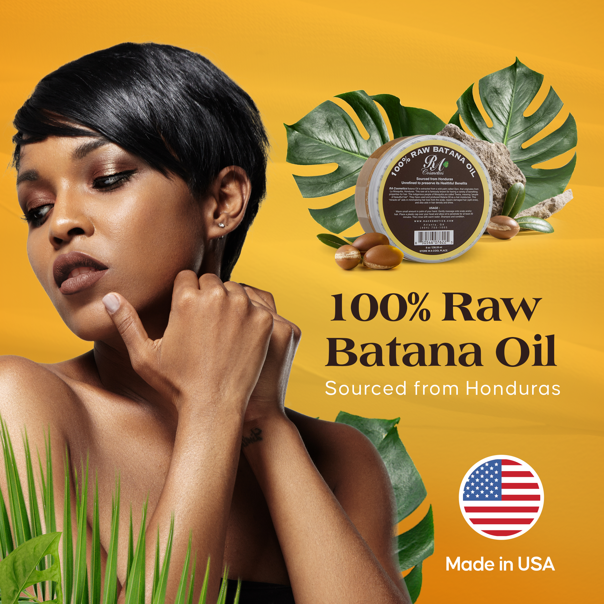 RA Cosmetics - Wholesale Hair Mask - 100% Raw Batana Oil, 8oz -From Honduras12